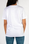 T-shirt femme en jersey de coton à motif imprimé (BLANC)